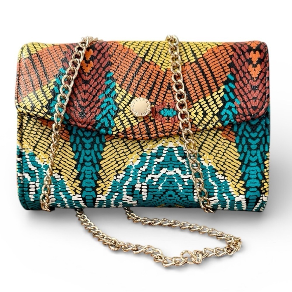 Steve Madden | Multicolor Snakeskin Print Bag with Gold Chain